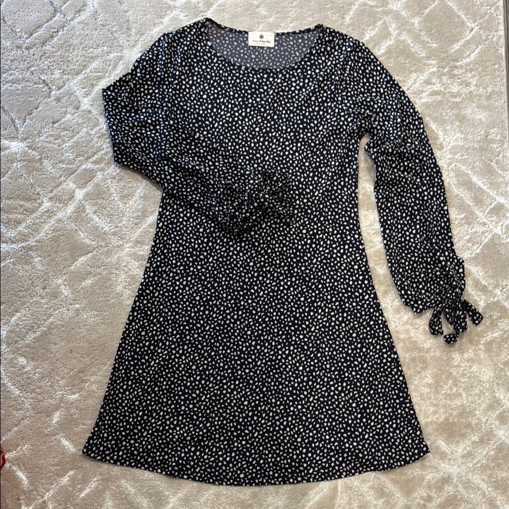 Navy and White Polka Dot Dress